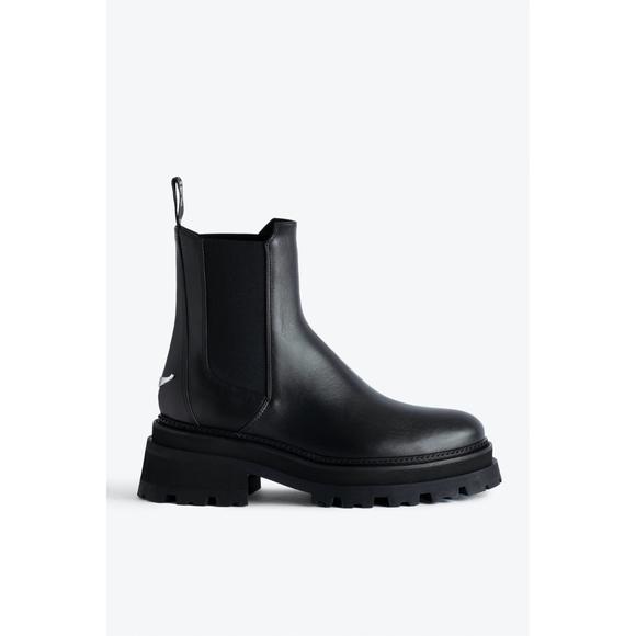 NEW ZADIG & VOLTAIRE women's ride chelsea boots in noir - Picture 2 of 3